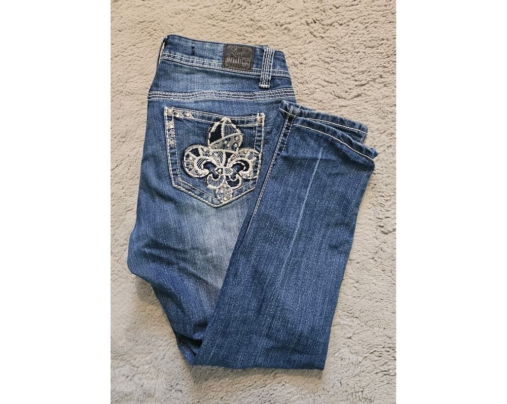 Love Indigo Denim Pants Medium Wash Stretch Slim Skinny Jeans Womens Size 6